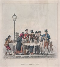 Street Breakfast', London, 1825. Artist: G Hunt