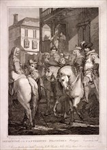 Departure of the Canterbury Pilgrims, Borough High Street, Southwark, London, 1787. Artist: T Hogg