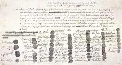 Copy of the Death Warrant of King Charles I, c1648. Artist: Anon