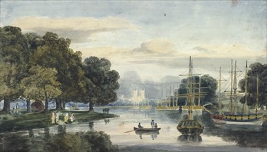 View of the flotilla on the Serpentine, Hyde Park, London, 1814. Artist: Anon