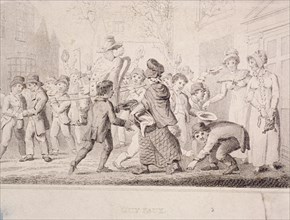 Children collecting pennies for the Guy, 1816. Artist: Anon
