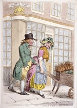 A leering man making advances to a girl, New Bond Street, Westminster, London, 1796. Artist: James Gillray