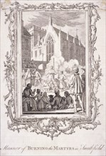 Scene of protestants being burnt at Smithfield, 16th century, (c1760). Artist: Charles Grignion