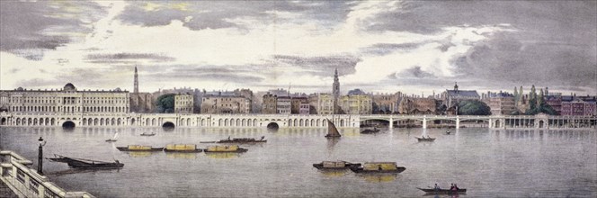 Proposed view of the River Thames, London, 1825. Artist: Thomas Mann Baynes