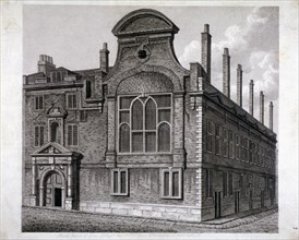 View of the north front of Sion College, London, 1800. Artist: William Wise