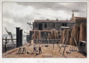View of Steelyard Wharf, London, 1811. Artist: George Shepherd