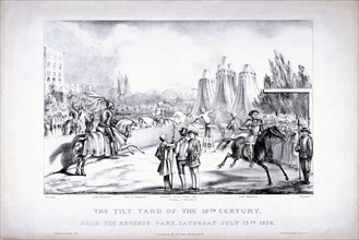 Eglinton Tournament, the Tilt-Yard of the 19th century, near the Regent's Park, London, 1839. Artist: Louis Maria Lefevre