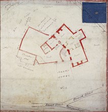 Plan of premises in Adams Court off Old Broad Street, London, c1800. Artist: Anon