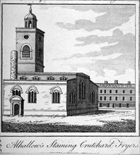Church of All Hallows Staining, London, c1750. Artist: Anon