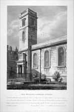 All Hallows Church, Lombard Street, London, 1812. Artist: William Wise