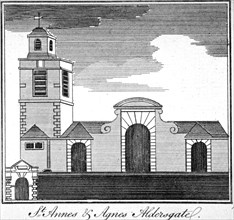 St Anne and St Agnes, Gresham Street, City of London, 1750. Artist: Anon