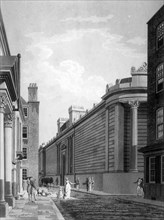 View of the north front of the Bank of England, City of London, 1797. Artist: Thomas Malton II