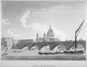 Blackfriars Bridge, London, 1797. Artist: Thomas Malton II
