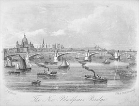 Blackfriars Bridge, London, 1869. Artist: Anon