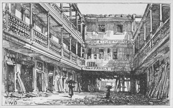 View of the Four Swans Inn, Bishopsgate, City of London, 1870. Artist: Anon