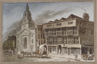 The White Hart Inn at no 119 White Hart Court, Bishopsgate, City of London, 1827. Artist: AB