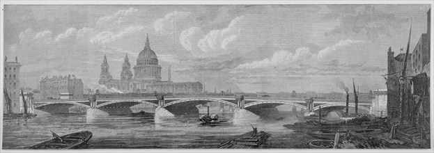 Blackfriars Bridge, London, 1869. Artist: Anon