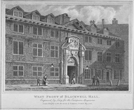 West front of Blackwell Hall, City of London, 1812. Artist: S Lacey
