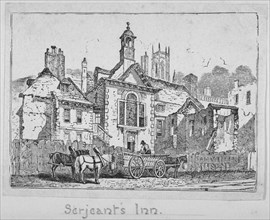 View of Serjeants' Inn with a horse and cart, Chancery Lane, City of London, 1840. Artist: Anon