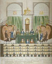 Lottery draw, Coopers' Hall, City of London, 1803. Artist: W Charles