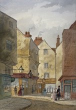View of Cloth Fair and Middle Street, West Smithfield, City of London, 1867. Artist: EH Dixon