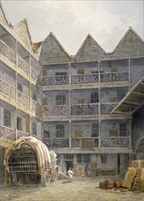 View of the yard at the Bull and Mouth Inn, St Martin's le Grand, City of London, 1817. Artist: George Shepherd