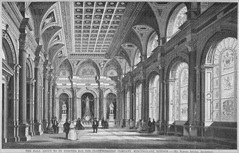 Interior view of the Clothworkers' Hall, Mincing Lane, City of London, 1856. Artist: Anon
