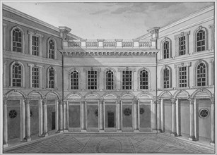 View of the Drapers' Hall inner court, Throgmorton Street, City of London, 1850. Artist: Anon