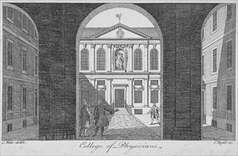 View through the gateway of the Royal College of Physicians, City of London, 1760. Artist: James Taylor