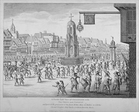 View of the procession of Marie de Medici along Cheapside, City of London, 1638 (1809). Creator: Anon.