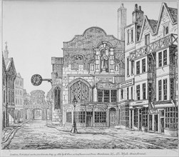 Church of St Dunstan in the West, Fleet Street, City of London, 1824. Artist: Anon