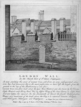 Remains of London Wall in the churchyard of St Giles without Cripplegate, City of London, 1792. Artist: Anon