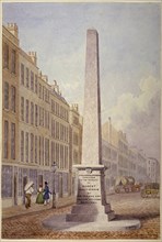 Monument at the junction of Farringdon Street and Fleet Street, City of London, 1833. Artist: James Elmes
