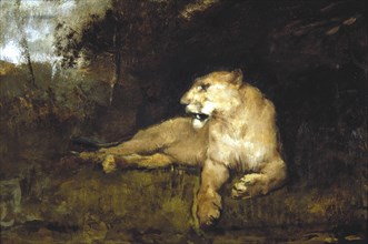 'A Lioness', c1867-1910. Artist: John MacAllan Swan
