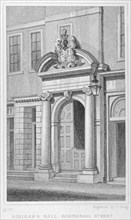 Entrance to Girdlers' Hall, Basinghall Street, City of London, 1830. Artist: John Greig