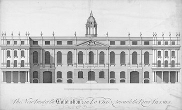 View of the new Custom House, rebuilt after the fire of 1718, City of London, 1722. Artist: Anon