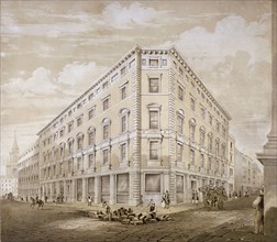 Gresham Street, City of London, 1840. Artist: Martin & Hood