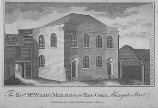 View of Reverend Francis Webb's Meeting House, Hare Court, City of London, 1784. Artist: Anon