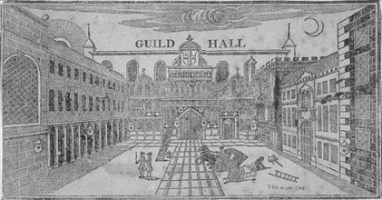 Front view of the Guildhall, looking north, City of London, 1750. Artist: Anon