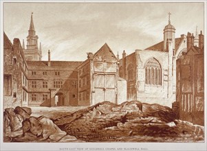 West view of the Guildhall Chapel and Blackwell Hall, City of London, 1820. Artist: Anon