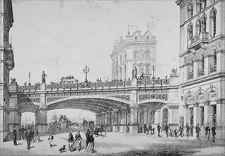 Farringdon Street and Holborn Viaduct, City of London, 1869. Artist: Anon
