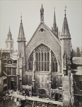 The east end of the Guildhall, from Basinghall Street, City of London, 1869. Artist: Anon