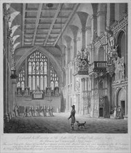 Interior of the Guildhall, City of London, 1816. Artist: George Hawkins