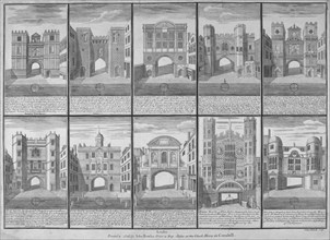 Ten gateways in the City of London and the City of Westminster, 1720. Artist: Sutton Nicholls