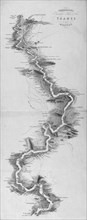 Panoramic map of the River Thames, 1850. Artist: Anon