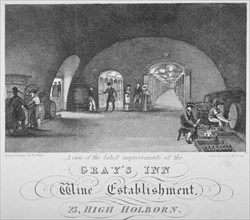 Gray's Inn Wine Establishment, High Holborn, London, 1840. Artist: William Johnstone White