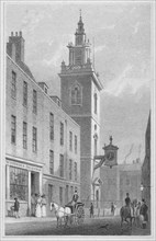View of the Church of St James Garlickhythe, City of London, 1830. Artist: R Acon