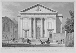 St Mary's Roman Catholic Church, Moorfields, City of London, 1827. Artist: Thomas Barber