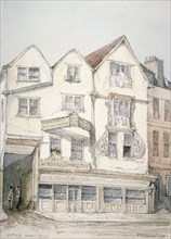 King's Arms Inn, Moorfields, with decorative moulding on the front, City of London, 1851. Artist: Thomas Colman Dibdin