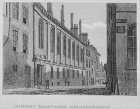 View of the Merchant Taylors' School in Suffolk Lane, City of London, 1827. Artist: John Chessell Buckler